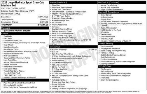 2022 Jeep Gladiator Sport