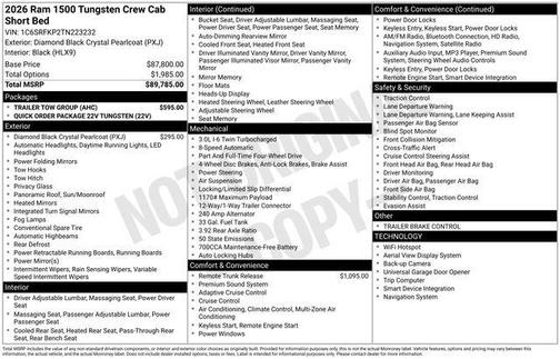 2026 RAM 1500 Tungsten