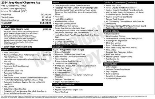 Silver Zynith 2024 Jeep Grand Cherokee 4xe Base