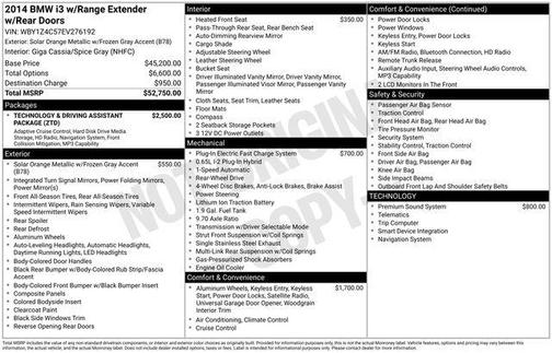 2014 BMW i3 Base w/Range Extender