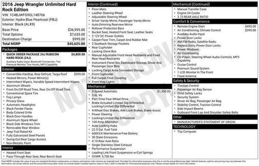 2016 Jeep Wrangler Unlimited Rubicon