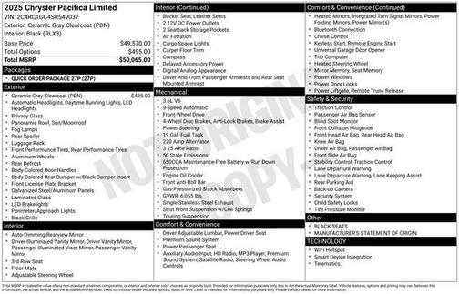 2025 Chrysler Pacifica Limited
