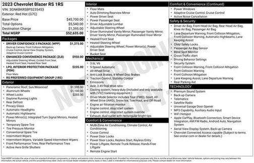 Red 2023 Chevrolet Blazer RS