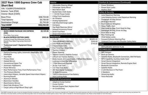 TANK 2027 RAM 1500 Express
