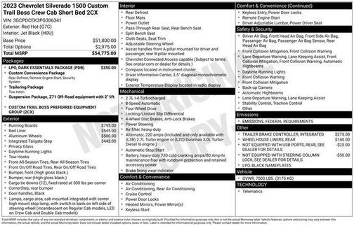 2023 Chevrolet Silverado 1500 Custom Trail Boss