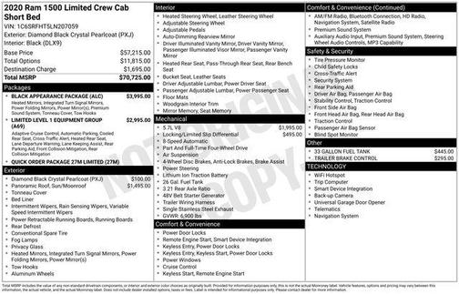 Diamond Black 2020 RAM 1500 Limited