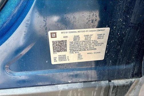 Pacific Blue Metallic 2020 Chevrolet Equinox 2LT