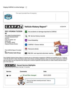 2021 Hyundai TUCSON SE