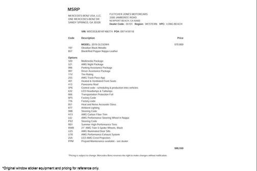 2019 Mercedes-Benz AMG GLC 63 4MATIC