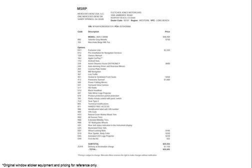 2025 Mercedes-Benz C-Class C 300