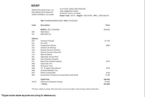 2021 Mercedes-Benz GLB 250 Base