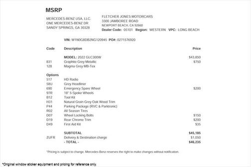 2022 Mercedes-Benz GLC 300 Base