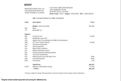 2025 Mercedes-Benz GLE 350 Base