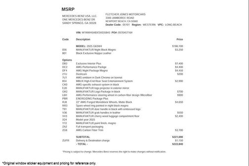 2025 Mercedes-Benz AMG G 63 AMG G 63 SUV