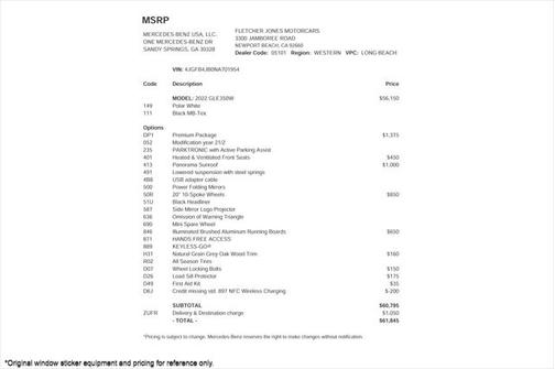 2022 Mercedes-Benz GLE 350 Base