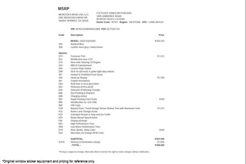 2022 Mercedes-Benz EQS 450+ 4MATIC