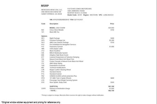 2022 Mercedes-Benz E-Class E 350 RWD Sedan