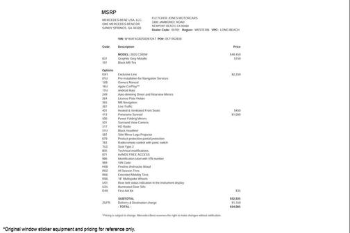 2025 Mercedes-Benz C-Class C 300 Sedan