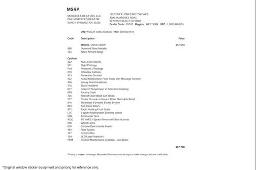 Diamond Silver Metallic 2018 Mercedes-Benz E-Class E 300