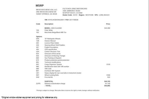 2025 Mercedes-Benz CLA 250 Base