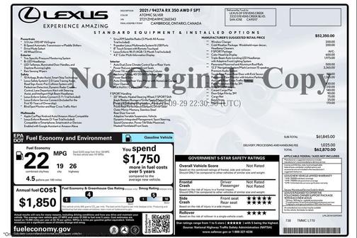 2021 Lexus RX 350 F SPORT Handling