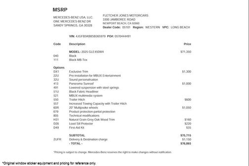 2025 Mercedes-Benz GLE 450 4MATIC