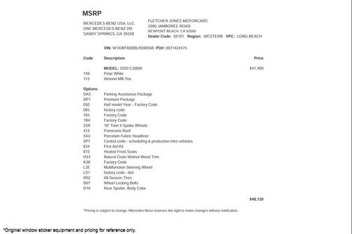 2020 Mercedes-Benz C-Class C 300 Sedan