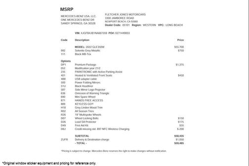 2022 Mercedes-Benz GLE 350 Base