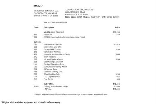 2022 Mercedes-Benz CLA 250 Base