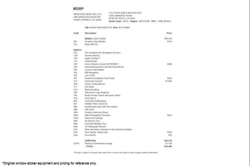 2025 Mercedes-Benz C-Class C 300 Sedan