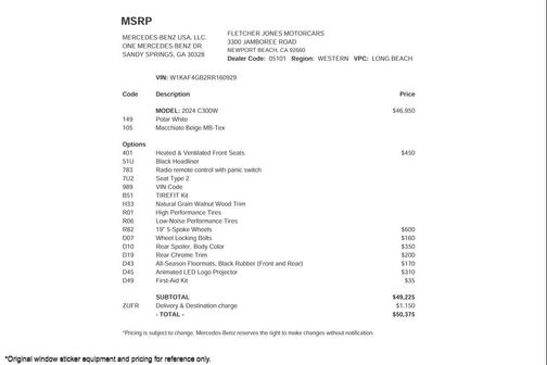 2024 Mercedes-Benz C-Class C 300 Sedan