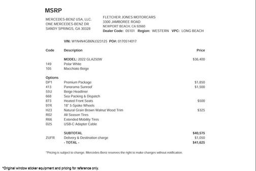 2022 Mercedes-Benz GLA 250 Base