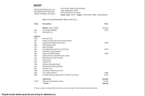 2022 Mercedes-Benz C-Class Sedan