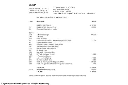 2022 Mercedes-Benz S-Class 4MATIC