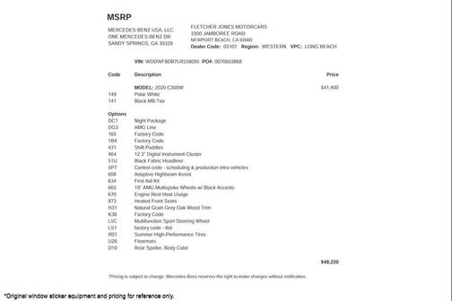 2020 Mercedes-Benz C-Class C 300 Sedan