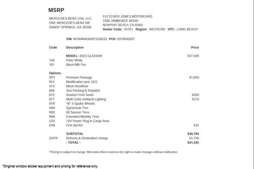 2023 Mercedes-Benz GLA 250 Base