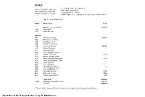 2021 Mercedes-Benz GLA 250 Base 4MATIC