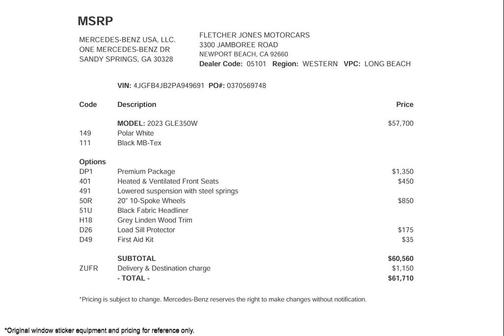 2023 Mercedes-Benz GLE 350 Base