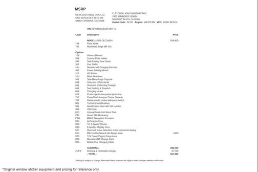 Polar White 2025 Mercedes-Benz GLC 350e Base