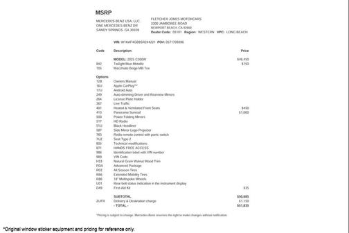 2025 Mercedes-Benz C-Class C 300