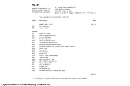 2019 Mercedes-Benz S-Class S 450