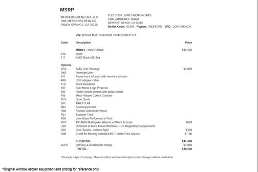 2022 Mercedes-Benz C-Class Sedan