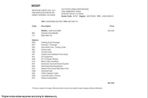 2020 Mercedes-Benz GLE 350 Base