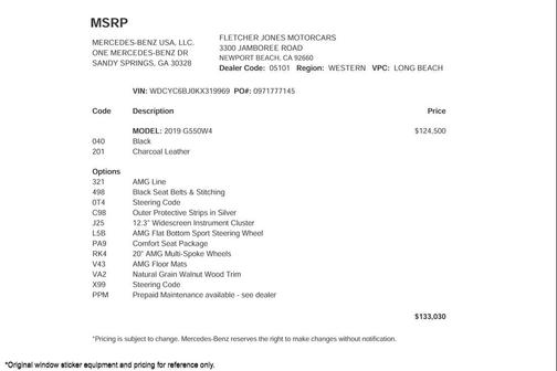 2019 Mercedes-Benz G-Class 4MATIC