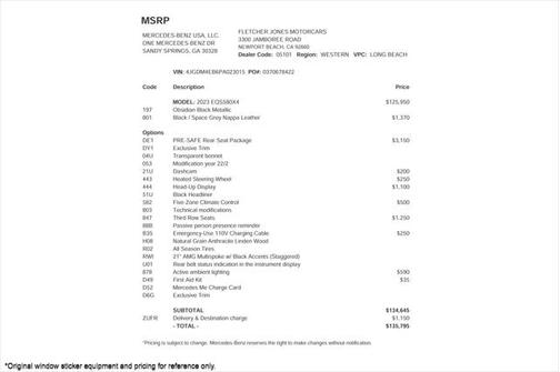 2023 Mercedes-Benz EQS 580 4MATIC