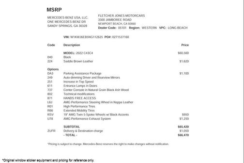 2022 Mercedes-Benz AMG C 43 4MATIC