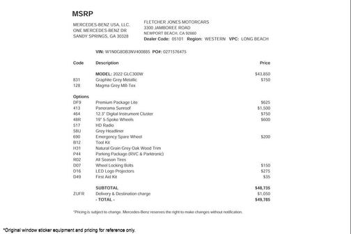 2022 Mercedes-Benz GLC 300 Base