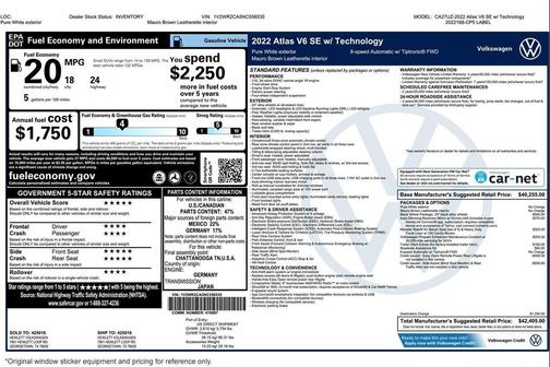 2022 Volkswagen Atlas 3.6L SE w/Technology