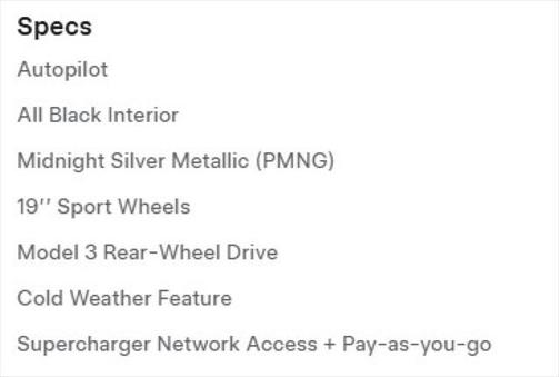 2022 Tesla Model 3 Standard Range