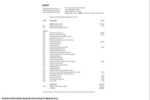 2022 Mercedes-Benz E-Class E 350 RWD Sedan